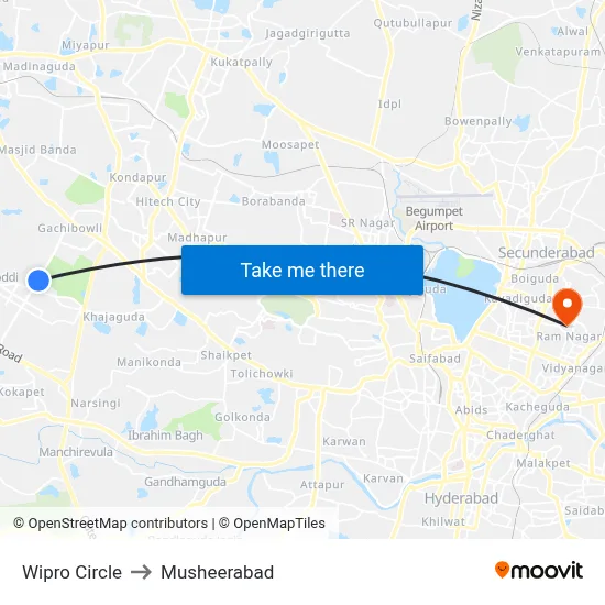 Wipro Circle to Musheerabad map