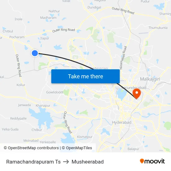 Ramachandrapuram Ts to Musheerabad map