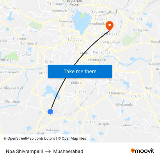Npa Shivrampalli to Musheerabad map