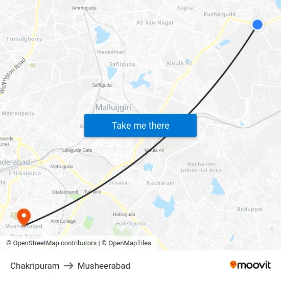 Chakripuram to Musheerabad map