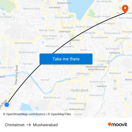 Chintalmet to Musheerabad map