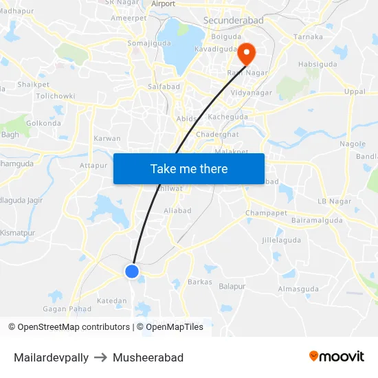 Mailardevpally to Musheerabad map