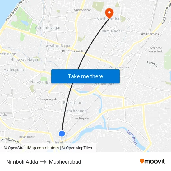 Nimboli Adda to Musheerabad map