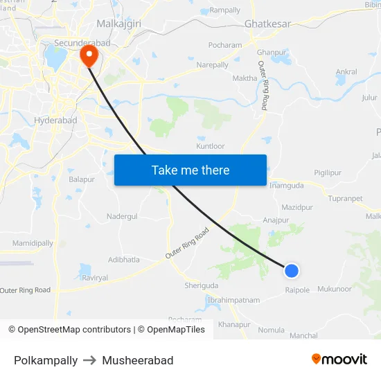 Polkampally to Musheerabad map