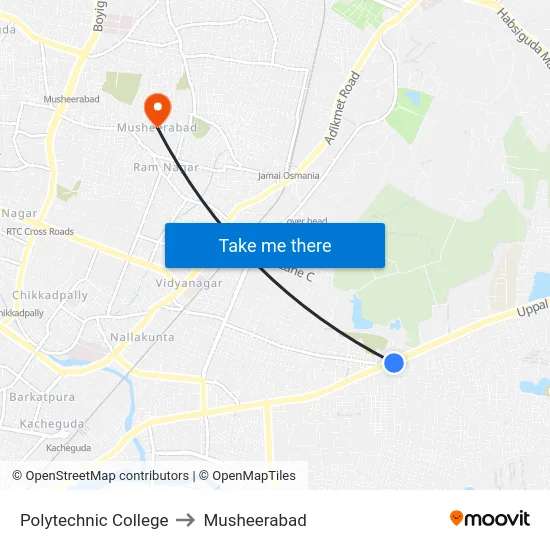 Polytechnic College to Musheerabad map