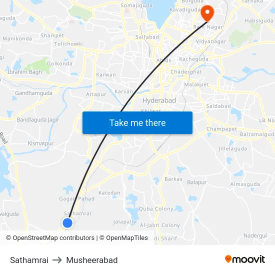 Sathamrai to Musheerabad map