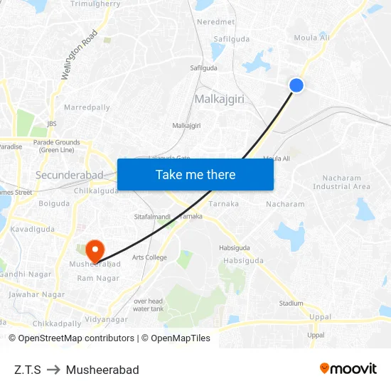 Z.T.S to Musheerabad map