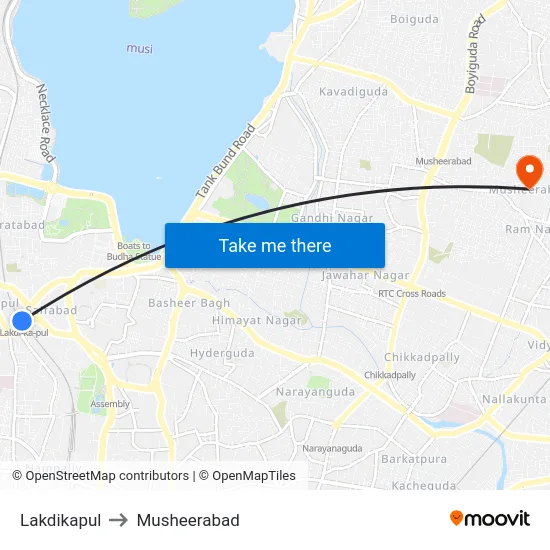 Lakdikapul to Musheerabad map