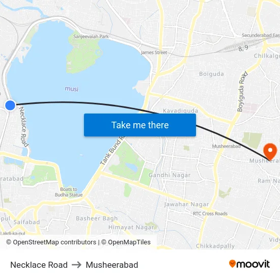Necklace Road to Musheerabad map