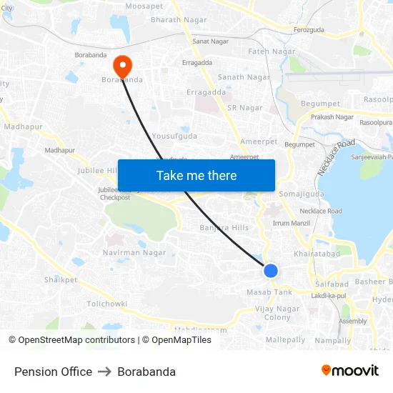 Pension Office to Borabanda map
