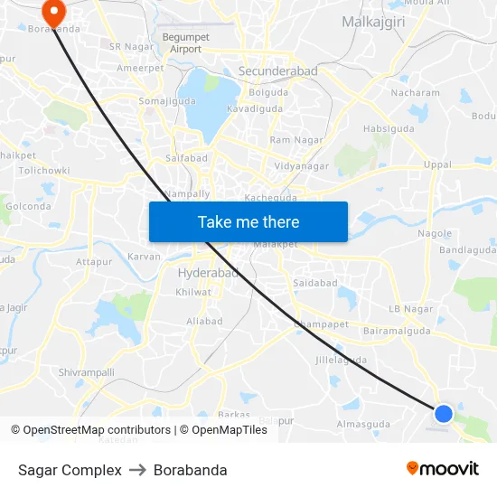Sagar Complex to Borabanda map