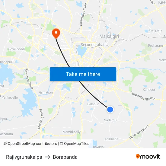 Rajivgruhakalpa to Borabanda map
