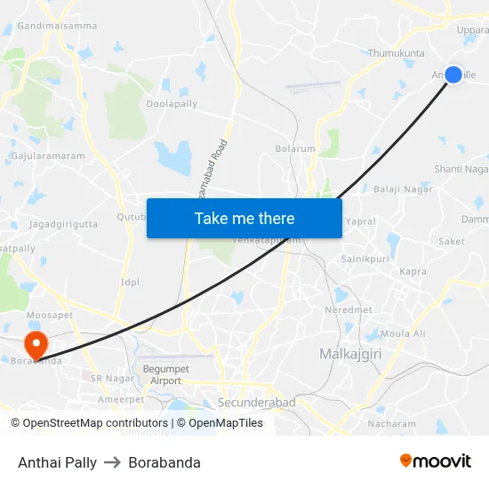 Anthai Pally to बोरबंदा map