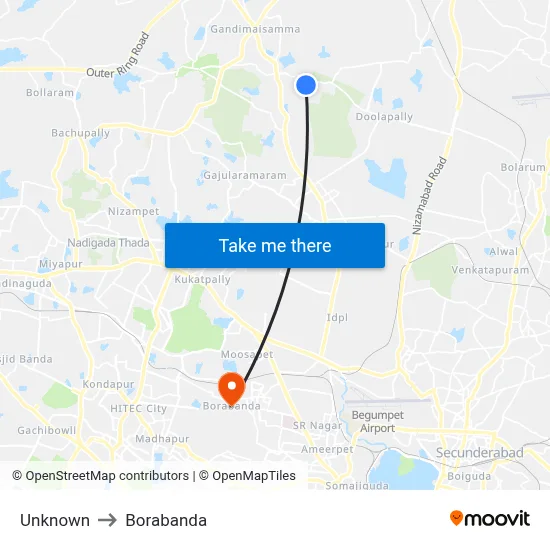 Unknown to Borabanda map