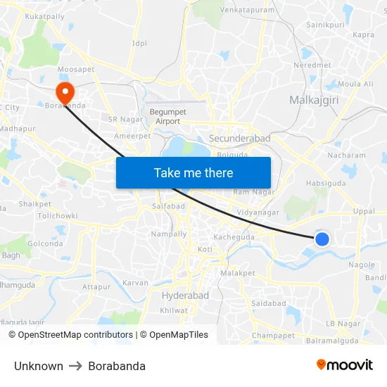 Unknown to Borabanda map