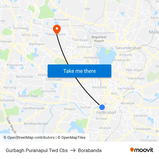 Gurbagh Puranapul Twd Cbs to Borabanda map
