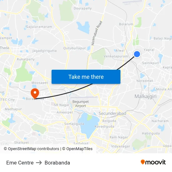 Eme Centre to Borabanda map