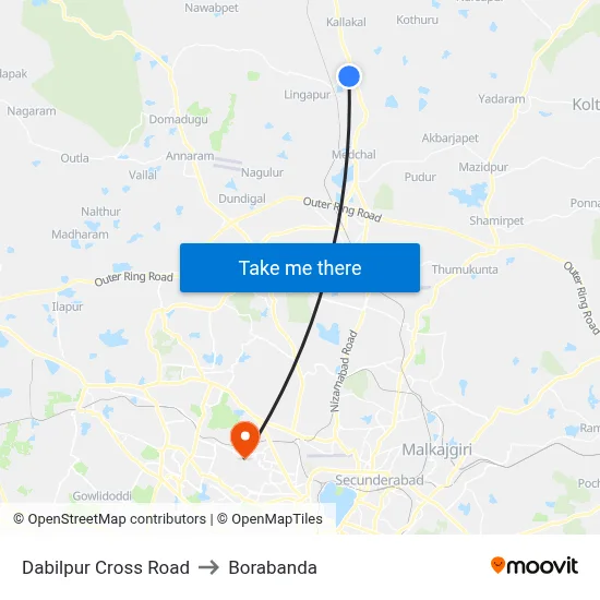 Dabilpur Cross Road to Borabanda map
