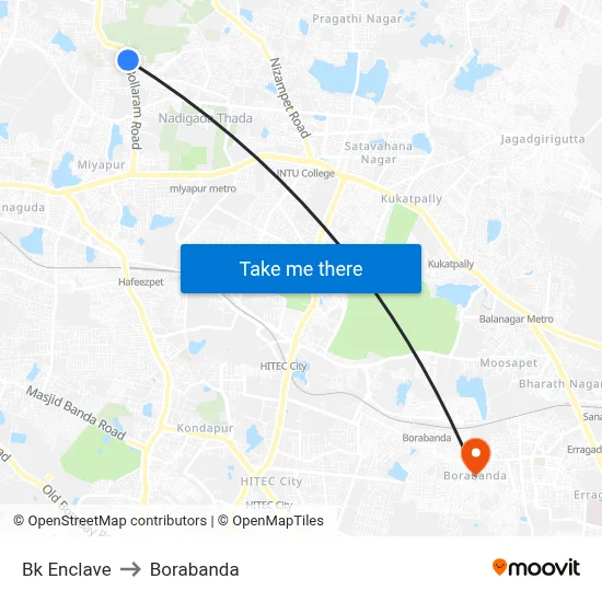Bk Enclave to Borabanda map