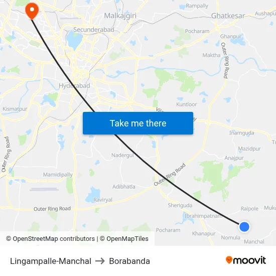 Lingampalle-Manchal to बोरबंदा map