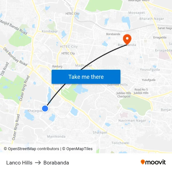 Lanco Hills to Borabanda map