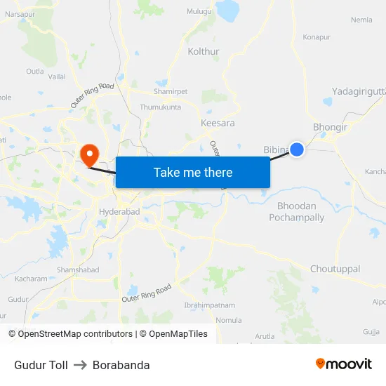 Gudur Toll to बोरबंदा map