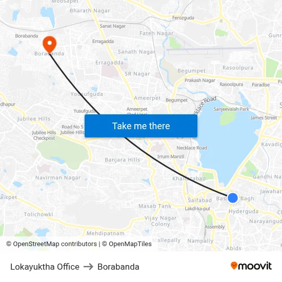 Lokayuktha Office to Borabanda map