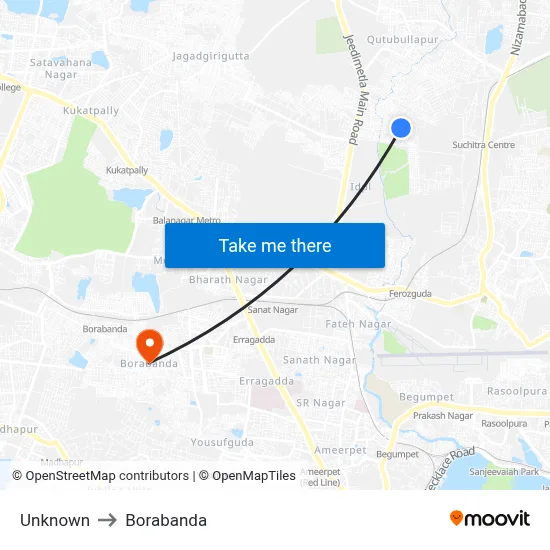 Unknown to Borabanda map