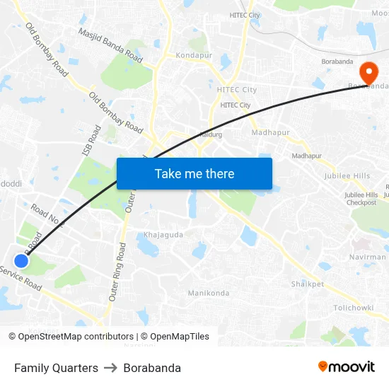 Family Quarters to Borabanda map