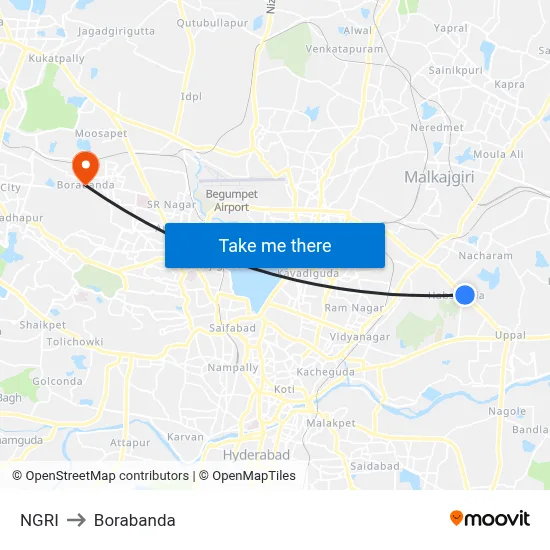 NGRI to Borabanda map