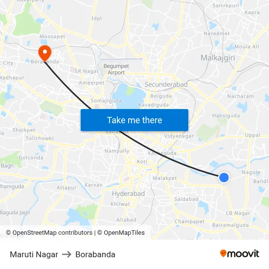 Maruti Nagar to Borabanda map