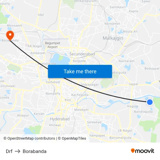 Drf to Borabanda map