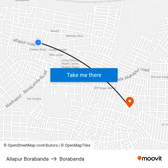Allapur Borabanda to Borabanda map