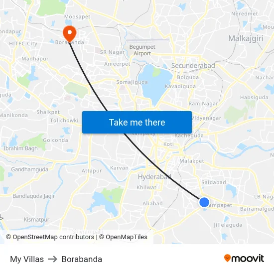 My Villas to Borabanda map