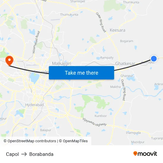 Capol to Borabanda map