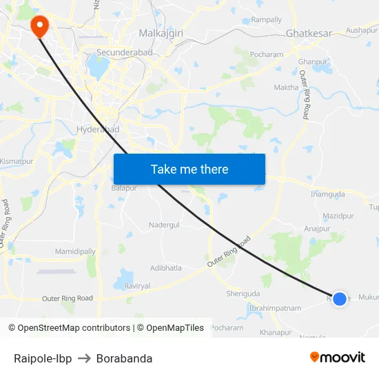 Raipole-Ibp to Borabanda map