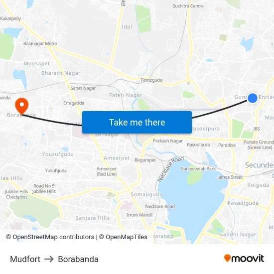 Mudfort to Borabanda map