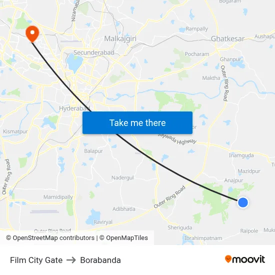 Film City Gate to Borabanda map