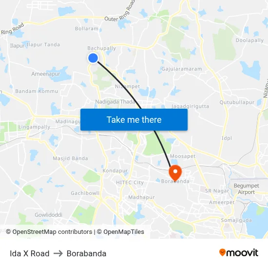 Ida X Road to Borabanda map