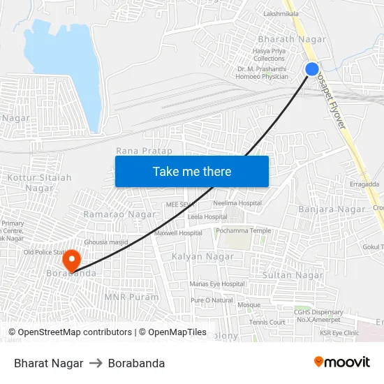 Bharat Nagar to Borabanda map