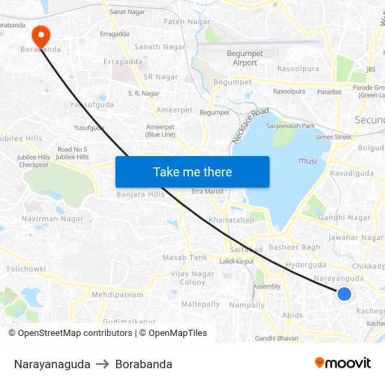 नारायणगुड़ा to बोरबंदा map