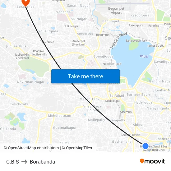C.B.S to Borabanda map