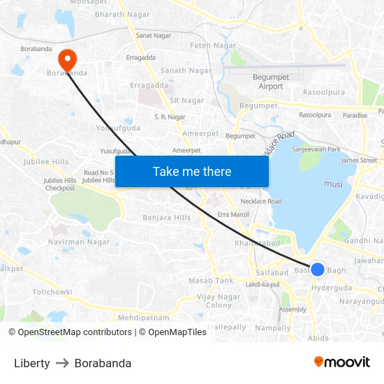 Liberty to Borabanda map