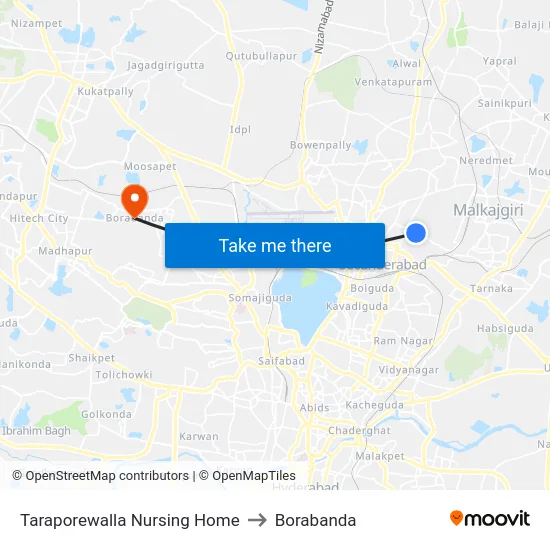 Taraporewalla Nursing Home to Borabanda map