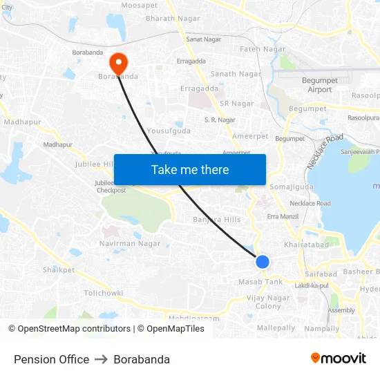 Pension Office to Borabanda map