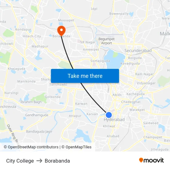 City College to Borabanda map