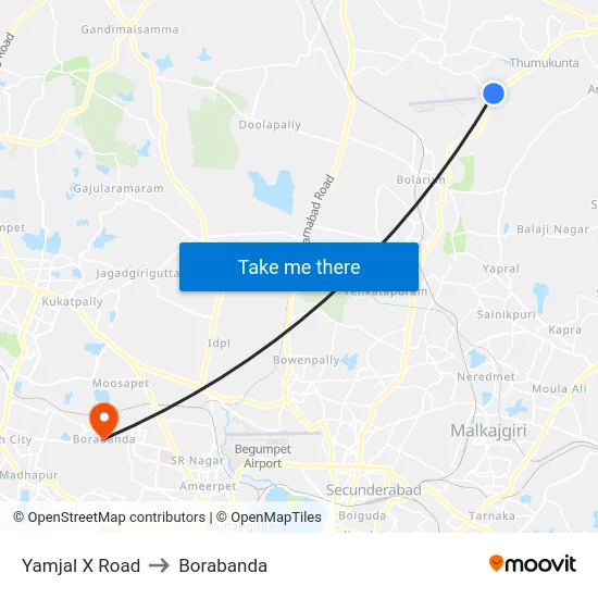 Yamjal X Road to Borabanda map