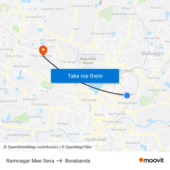 Ramnagar Mee Seva to Borabanda map
