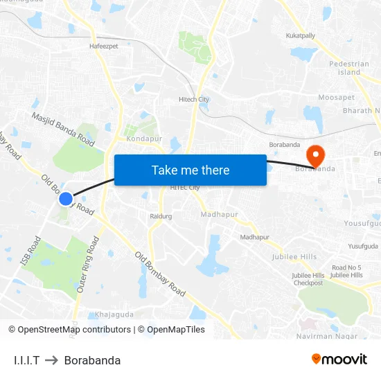I.I.I.T to Borabanda map