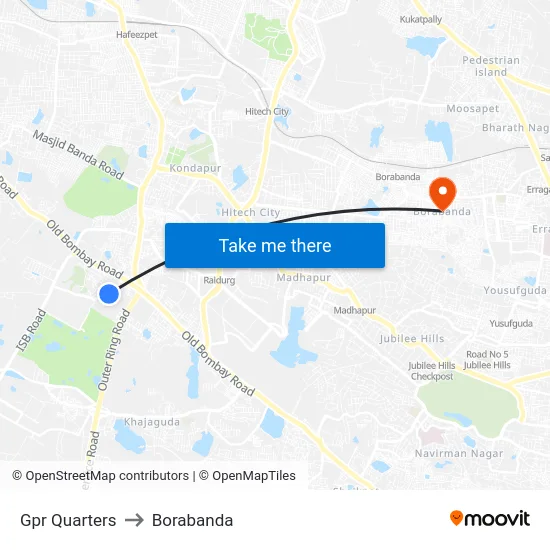 Gpr Quarters to Borabanda map